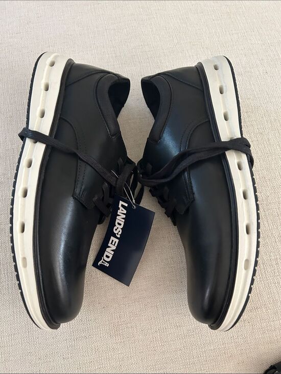 Lands End Mens Sport Oxford Shoes Black White Hybrid Sneaker, Mens 9.5, NWT main image 10